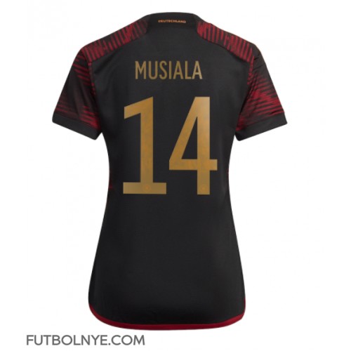 Camiseta Alemania Jamal Musiala #14 Visitante Equipación para mujer Mundial 2022 manga corta